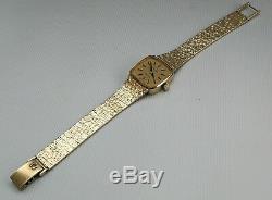 Vtg 1972 Ladies Omega 9ct Gold Bracelet Square Face Wrist Watch Box 620 Cal 32g