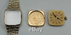 Vtg 1972 Ladies Omega 9ct Gold Bracelet Square Face Wrist Watch Box 620 Cal 32g