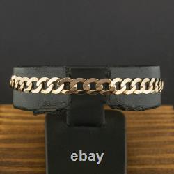 (WI1) 9ct Yellow Gold 7.5 Inch Curb Chain Bracelet 5.4g