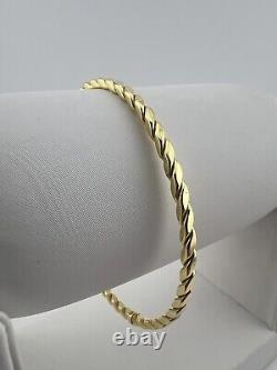 Women's 9ct Gold Round Rope Bangle / Bracelet