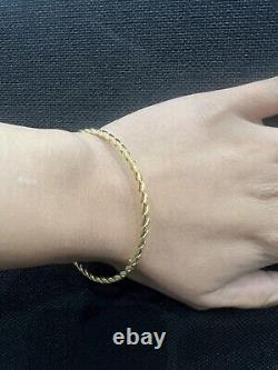 Women's 9ct Gold Round Rope Bangle / Bracelet