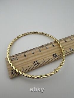 Women's 9ct Gold Round Rope Bangle / Bracelet