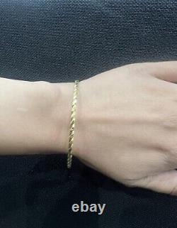 Women's 9ct Gold Round Rope Bangle / Bracelet