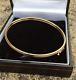 Women's 9ct Solid Hallmarked Gold Hinged Bangle Bracelet 4.4g Beaded Excellent