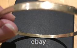 Women's 9ct Solid Yellow Gold Bracelet ladies plain Slave Bangle. 6.1grams