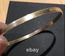 Women's 9ct Solid Yellow Gold Bracelet ladies plain Slave Bangle. 6.1grams