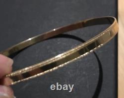 Women's 9ct Solid Yellow Gold Bracelet ladies plain Slave Bangle. 6.1grams