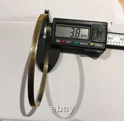 Women's 9ct Solid Yellow Gold Bracelet ladies plain Slave Bangle. 6.1grams