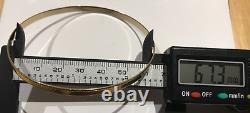 Women's 9ct Solid Yellow Gold Bracelet ladies plain Slave Bangle. 6.1grams