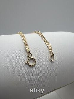Women's 9ct Yellow Gold 2.3mm Singapore Style 7.5 Inch Ladies Bracelet Boxed