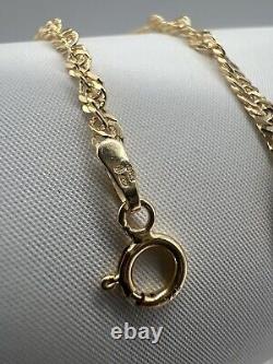 Women's 9ct Yellow Gold 2.3mm Singapore Style 7.5 Inch Ladies Bracelet Boxed