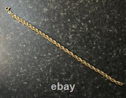 Women's 9ct Yellow Gold 2.6mm Rope Chain Bracelet