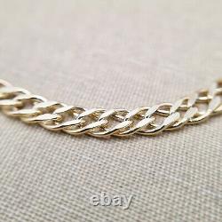 Women's 9ct Yellow Gold 4mm Double Curb Bracelet, 7.5 inch