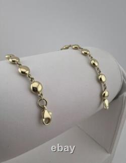 Women's 9ct Yellow Gold 5.6mm Ball & Chain Link Bracelet 7.5 Full UK Hallmark