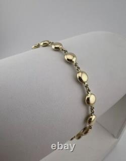 Women's 9ct Yellow Gold 5.6mm Ball & Chain Link Bracelet 7.5 Full UK Hallmark