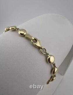 Women's 9ct Yellow Gold 5.6mm Ball & Chain Link Bracelet 7.5 Full UK Hallmark