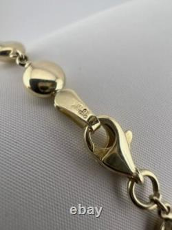 Women's 9ct Yellow Gold 5.6mm Ball & Chain Link Bracelet 7.5 Full UK Hallmark