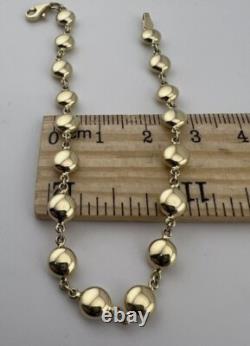 Women's 9ct Yellow Gold 5.6mm Ball & Chain Link Bracelet 7.5 Full UK Hallmark