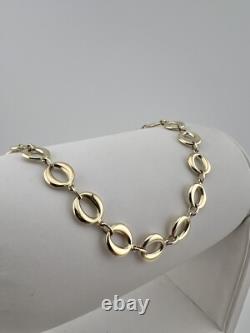 Women's 9ct Yellow Gold 8mm Round Links 7.5 Inch Ladies Bracelet Boxed UK Sale