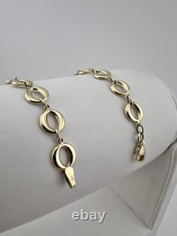 Women's 9ct Yellow Gold 8mm Round Links 7.5 Inch Ladies Bracelet Boxed UK Sale