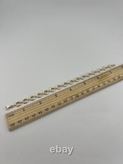 Women's 9ct Yellow Gold 8mm Round Links 7.5 Inch Ladies Bracelet Boxed UK Sale