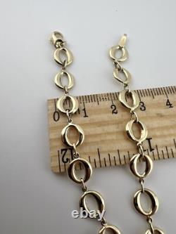Women's 9ct Yellow Gold 8mm Round Links 7.5 Inch Ladies Bracelet Boxed UK Sale
