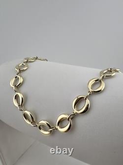 Women's 9ct Yellow Gold 8mm Round Links 7.5 Inch Ladies Bracelet Boxed UK Sale