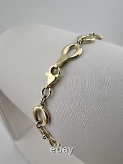 Women's 9ct Yellow Gold 8mm Round Links 7.5 Inch Ladies Bracelet Boxed UK Sale