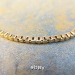 Women's 9ct Yellow Gold Box Chain Bracelet, Ladies' Gold Bracelet 7.5 inches