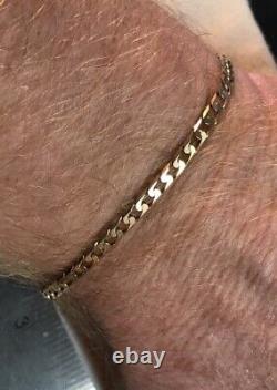 Women's 9ct Yellow Gold Bracelet 3mm Wide Length 7.5 Inch Hallmarked Weight 3.6g
