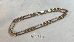 Women's 9ct Yellow Gold Bracelet 4mm Wide Length 7 Inch Hallmarked Weight 3.9g