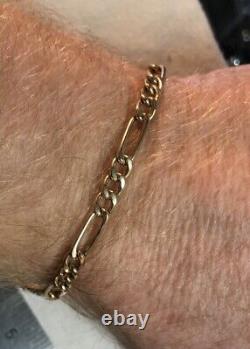 Women's 9ct Yellow Gold Bracelet 4mm Wide Length 7 Inch Hallmarked Weight 3.9g