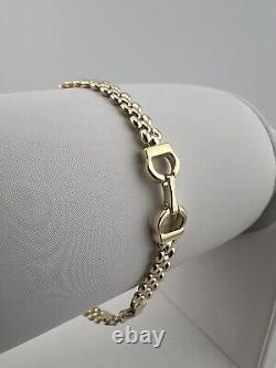 Women's 9ct Yellow Gold Bracelet 5mm Wide 7.5 Inch Full UK Hallmark