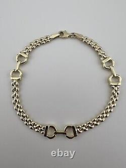 Women's 9ct Yellow Gold Bracelet 5mm Wide 7.5 Inch Full UK Hallmark