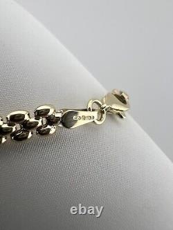 Women's 9ct Yellow Gold Bracelet 5mm Wide 7.5 Inch Full UK Hallmark