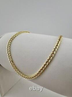 Women's 9ct Yellow Gold Bracelet Square Spiga Link 7.5 Inches UK Hallmark