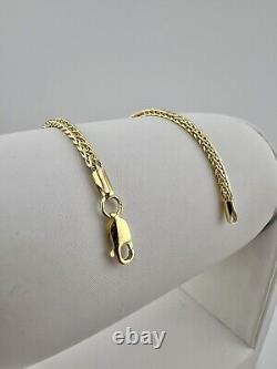 Women's 9ct Yellow Gold Bracelet Square Spiga Link 7.5 Inches UK Hallmark