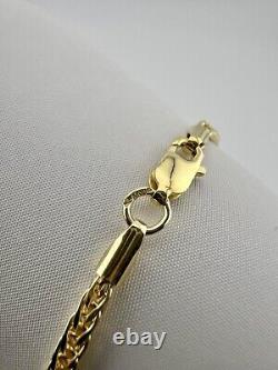 Women's 9ct Yellow Gold Bracelet Square Spiga Link 7.5 Inches UK Hallmark