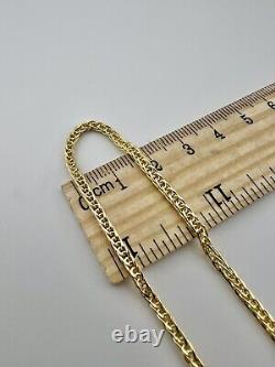 Women's 9ct Yellow Gold Bracelet Square Spiga Link 7.5 Inches UK Hallmark