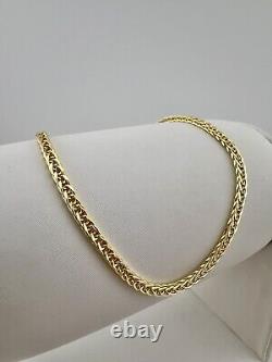 Women's 9ct Yellow Gold Bracelet Square Spiga Link 7.5 Inches UK Hallmark