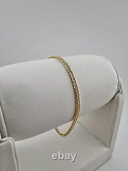 Women's 9ct Yellow Gold Spiga Bracelet 2.5mm Wide Fully Hallmarked & Boxed