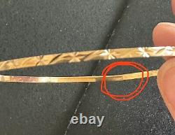 Women's 9ct Yellow Gold Thin Bangle Bracelet -Diamond Cut Design- From H. Samuels