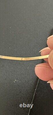 Women's 9ct Yellow Gold Thin Bangle Bracelet -Diamond Cut Design- From H. Samuels