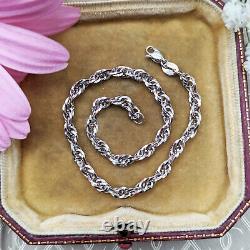 Women's White Gold Prince of Wales Bracelet, Ladies 9ct Rope Bracelet 7.5 inch