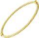 Yellow Gold Women's Bracelet 9ct, Twisted Net Texture Clip Bangle Elegano