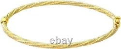 Yellow Gold Women's Bracelet 9ct, Twisted Net Texture Clip Bangle Elegano