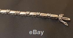 (pa2) 9ct White Gold Diamond Link Bracelet 1.00CT Total